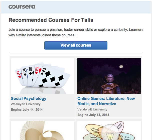 Coursera newsletter