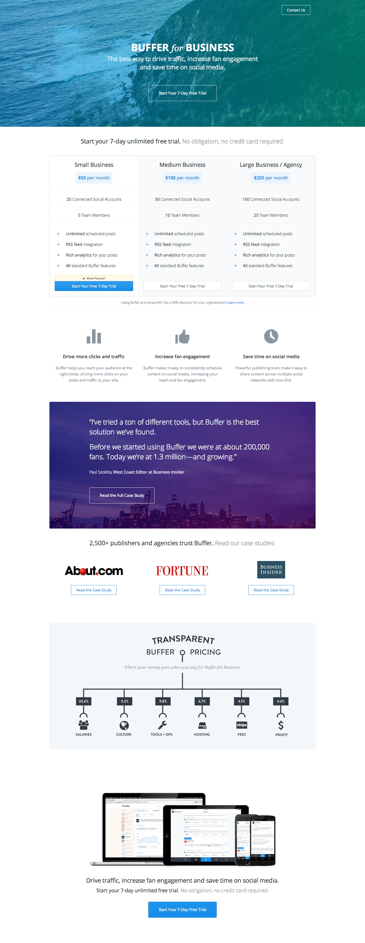 Buffer pricing page
